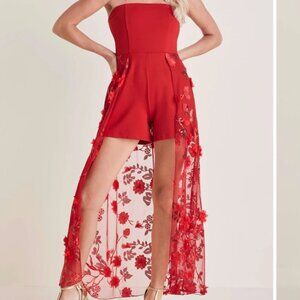 Romper with sequins overlay